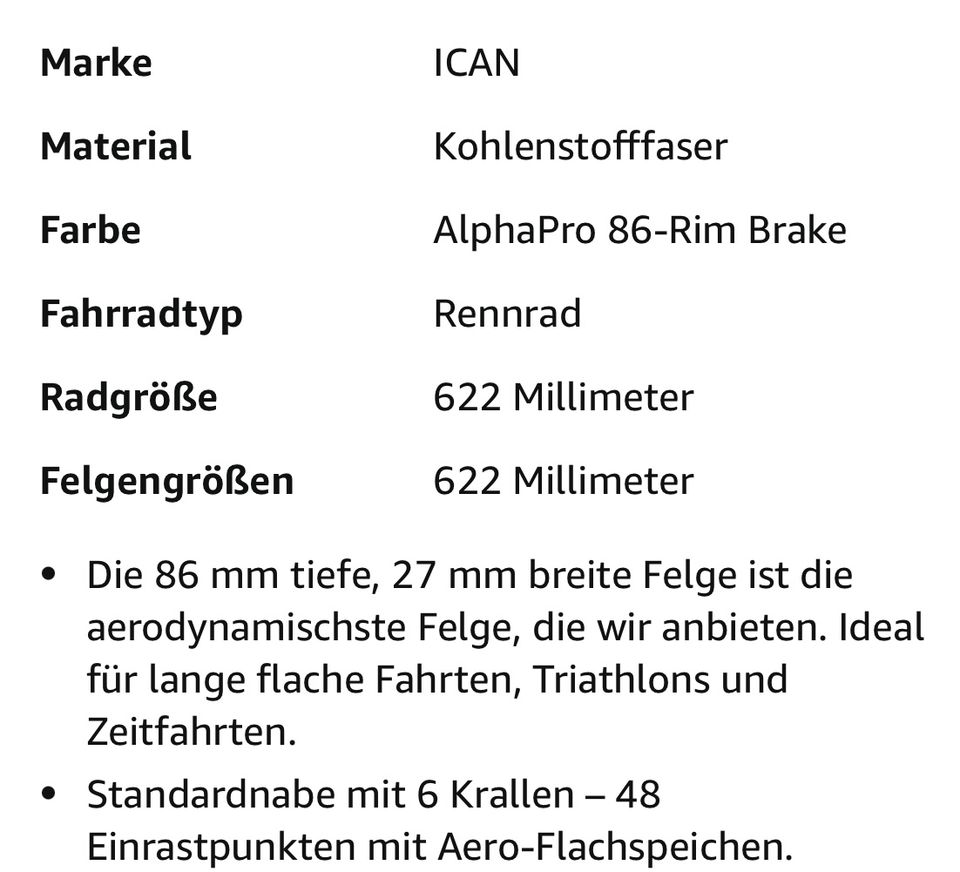 ICAN 86 mm Carbon + Sram PG-1170 // 11-Fach Kasette + tires in Potsdam