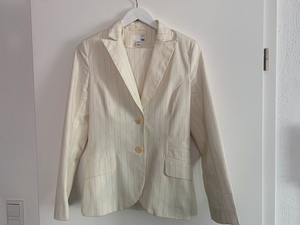 Hosenanzug, Blazer mit Hose, beige, Gr. 34 in Altbach