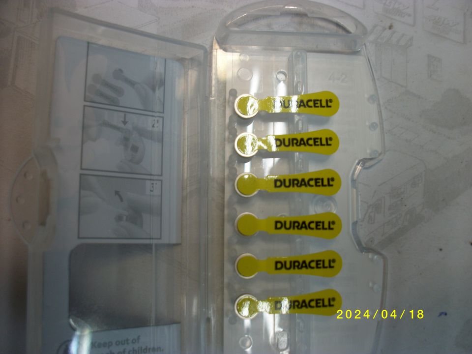 Duracell 6 Stück Knopfzellen NEU für z.B. Hörgeräte in Hamburg
