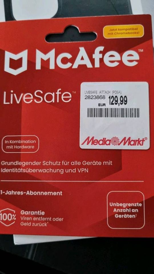 Mc Afee Virenschutz Live Safe + Jahreslinzenz zu verkaufen! in Oberzent