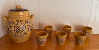 Bowle-Krug mit 6 Trinkbechern aus Keramik Sachsen - Lengefeld Vorschau