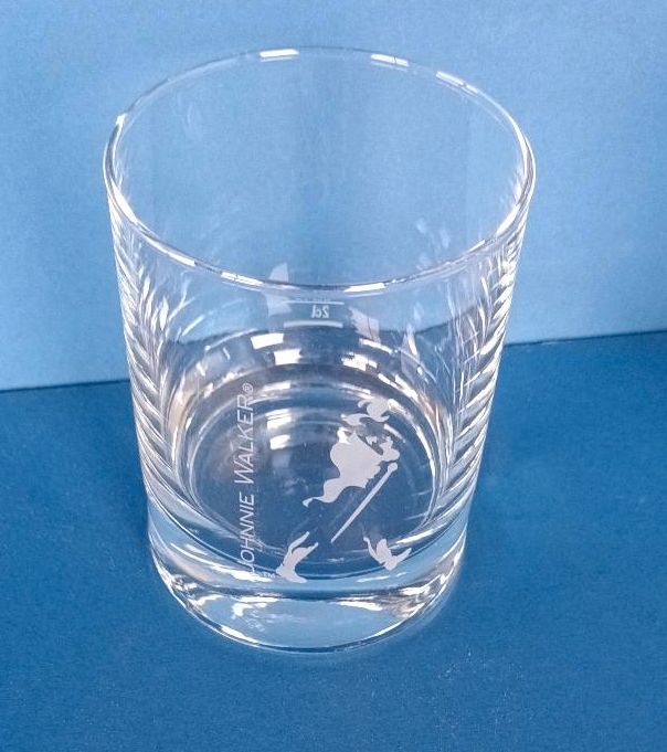 Johannie Walker Whiskyglas Tumbler, rund, rosted Striding Man in Nideggen / Düren