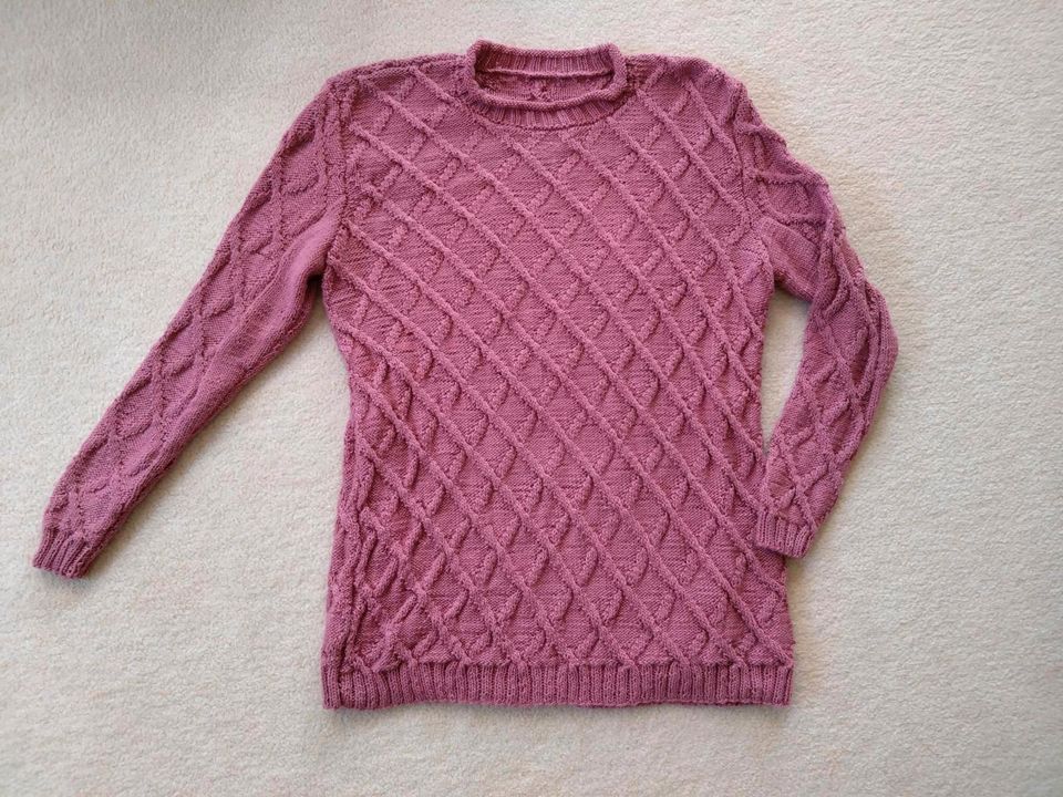 Gestrickter Pullover, Größe 42 , rosa, altrosa in Roth