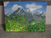 Bild Landschaft Berge mit Wiese Acryl auf Leinwand 18x24 Bayern - Weißenstadt Vorschau