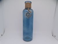 Maritime Deko schlanke blaue Glas Vase Flasche mit Ruder Deko Wiesbaden - Erbenheim Vorschau