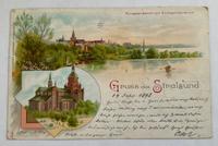 Alte Postkarte - Lithographie - Stralsund Knieperdamm .. um 1898 Mecklenburg-Vorpommern - Stralsund Vorschau