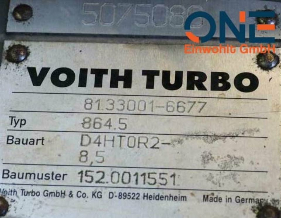 Getriebe Voith Turbo 864.5 Bauart D4HTOR2-8,5 in Brüsewitz