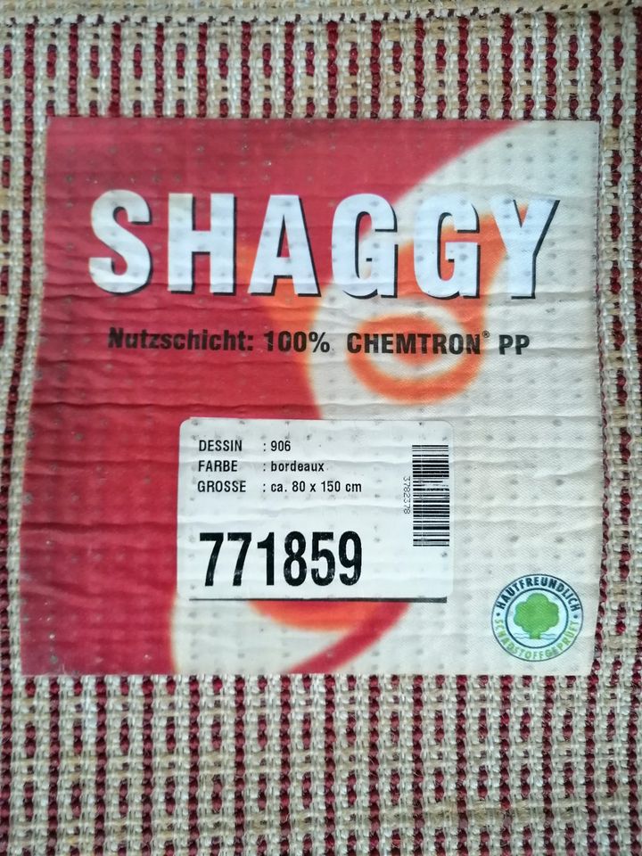 Hochflor Teppich Shaggy rot 80x150cm in Grevenbroich