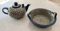 Bunzlauer Keramik Pfauenauge große Teekanne und große Schale Sachsen-Anhalt - Osterfeld Vorschau