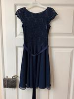Cocktailkleid Konfirmation Kleid SWING blau mit Bolero Gr 32 Hessen - Ober-Ramstadt Vorschau