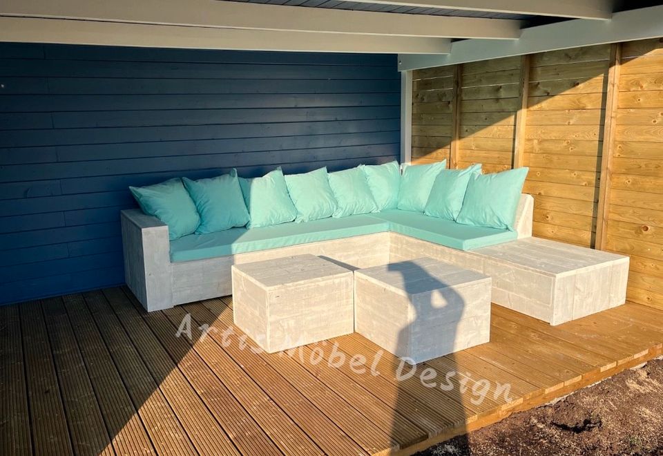 Gerüstholz Ecksofa Loungemöbel Loungeset Gartenlounge Sitzgruppe in Bottrop