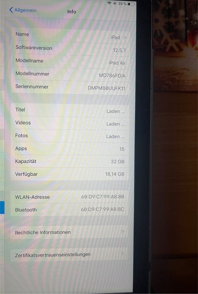 I Pad Air wifi Model A 1474, 16 GB in Zwiesel