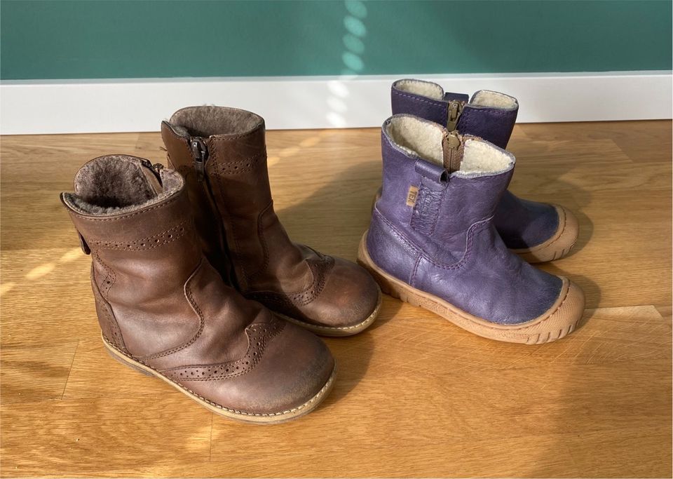 Winter Schuhe Boots Bisgaard braun lila/blau gefüttert 25 in Willich