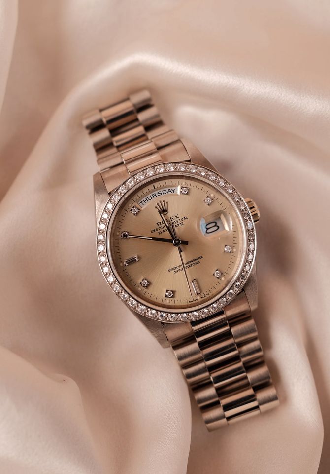 Rolex Day-Date Factory Diamond Bezel and Dial Whitegold 18349 Ori in Simbach