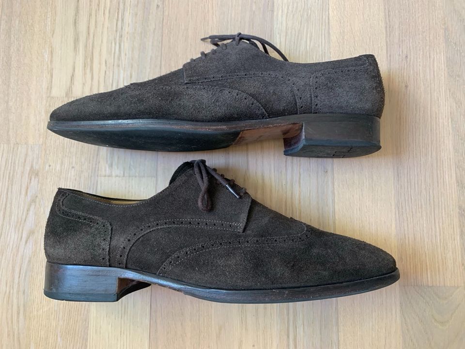 Tom Rusborg, Anzugschuh, Velour-Dunkelbraun, Gr. 42.5 in München