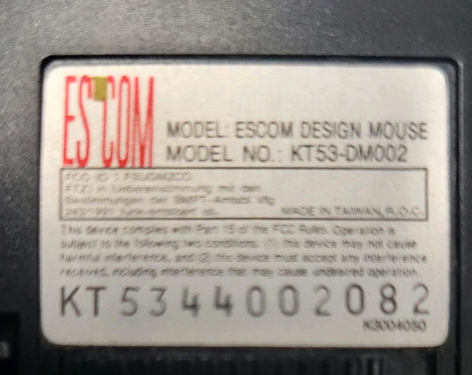 ESCOM Design Mouse KT53 (Logitech), Retro PC Maus seriell Dos/Win in Neubiberg