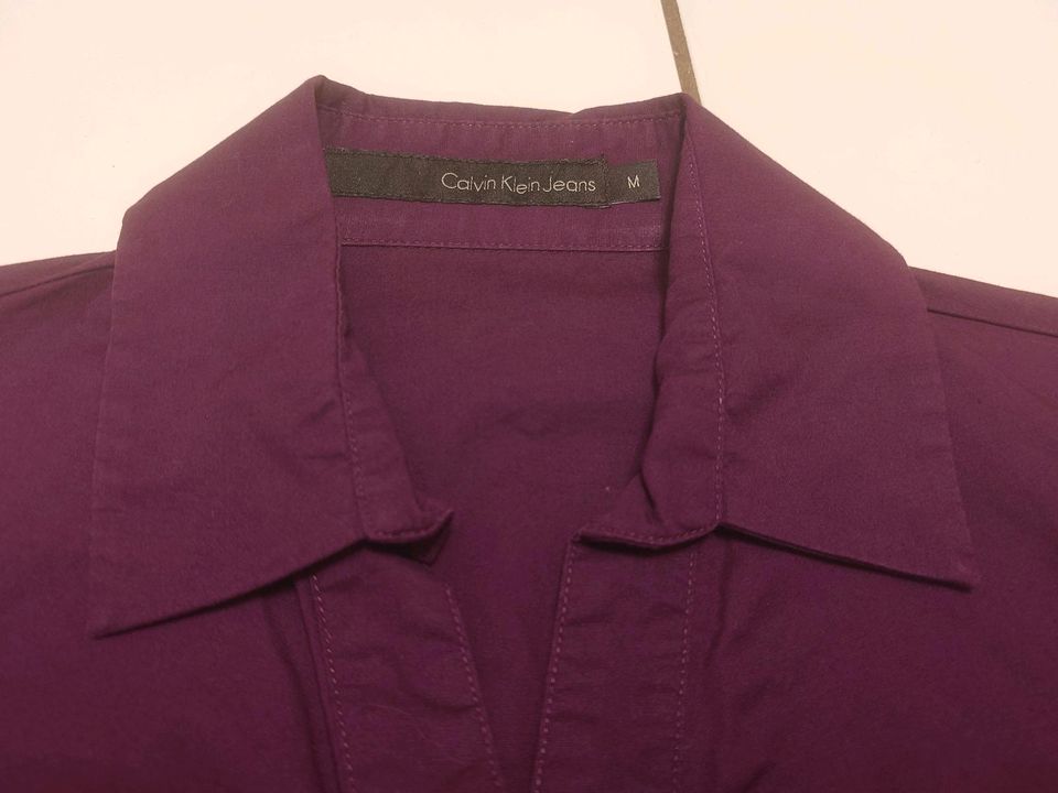 CALVIN KLEIN JEANS Bluse Damen Gr. 38 M lila violett Langarmbluse in Herrenberg