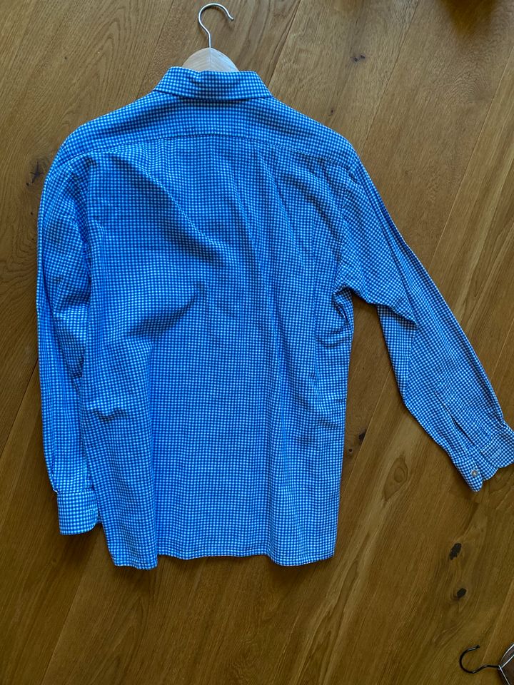 Herren Trachtenhemd blau kariert Größe M   39/40 in Dorfen