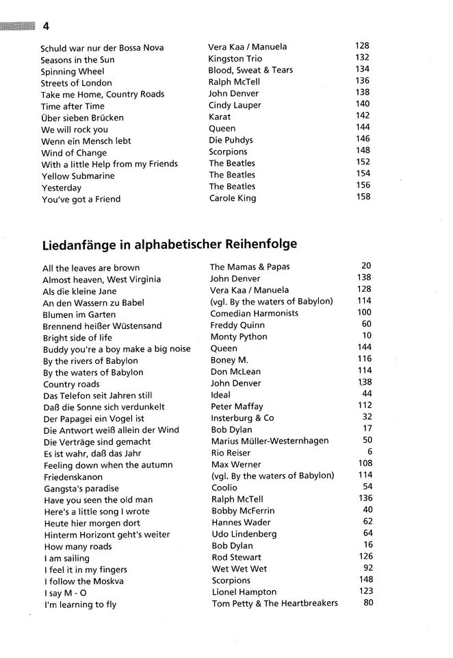 Von Folk bis Hip Hop – Songs, Liederbuch in Göttingen