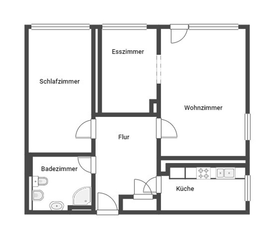 Gut geschnittene 2,5-Zimmer-Wohnung mit Balkon in ruhiger Lage von Essen in Essen