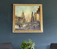 Leinwand Bild Gemälde Stadt Brunnen 70x70 cm Köln - Rodenkirchen Vorschau
