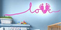 Wandtattoo Kinderzimmer Fußabdruck Love pink oder blau Bayern - Schnaittenbach Vorschau
