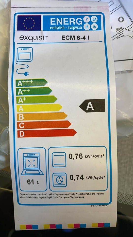 Edelstahl Standherd Backofen 60cm A Exquisit in Düsseldorf