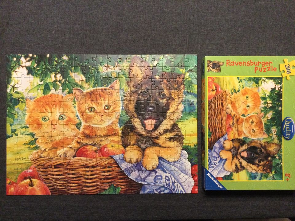 Ravensburger Puzzle, 200 Teile, ab 8 J., Hund+Katzen, Top-Zustand in Glandorf