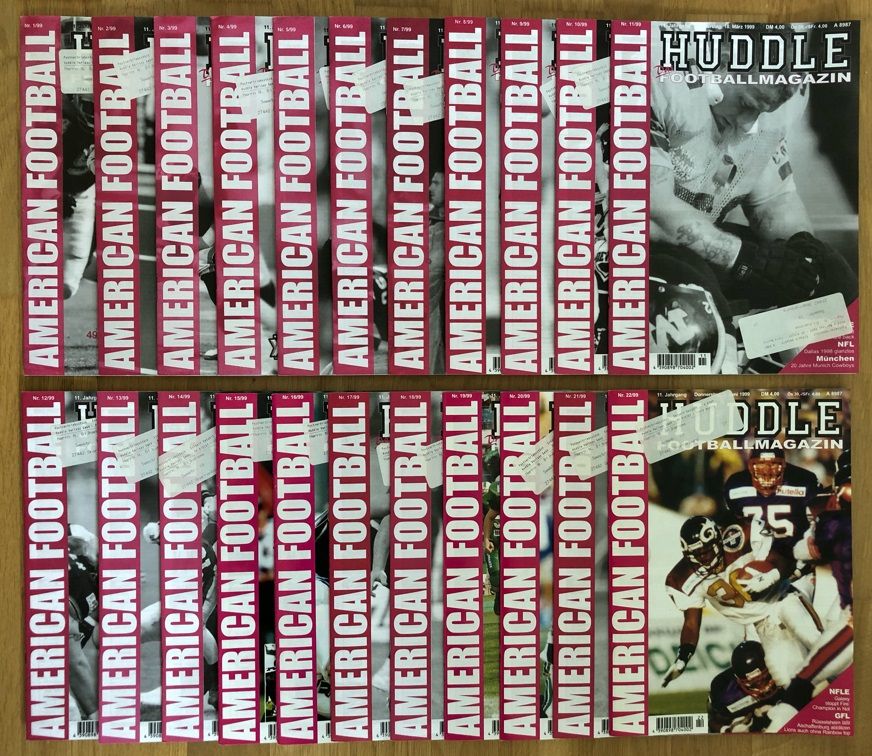 HUDDLE Footballmagazin: Sammlung von 1999 mit 22 Ausgaben in Hamburg