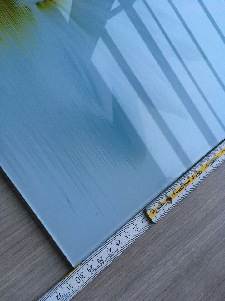 Dekoratives Wandbild/Glasbild *TOP Zustand* Blume Kerze blau in Stollberg