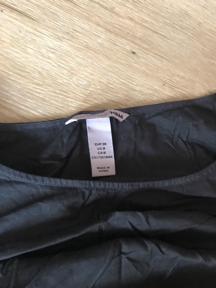 H&M Bluse 38 M Top Shirt Blusenshirt Corsage Corsagentop schwarz in Erkrath