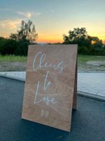 Hochzeit Schild Sektempfang "Cheers to Love" Hessen - Hofbieber Vorschau