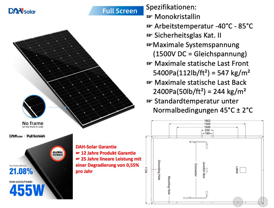 Balkonkraftwerk PowerPack 800/910 FULL BLACK mit Deye 800 in Sangerhausen