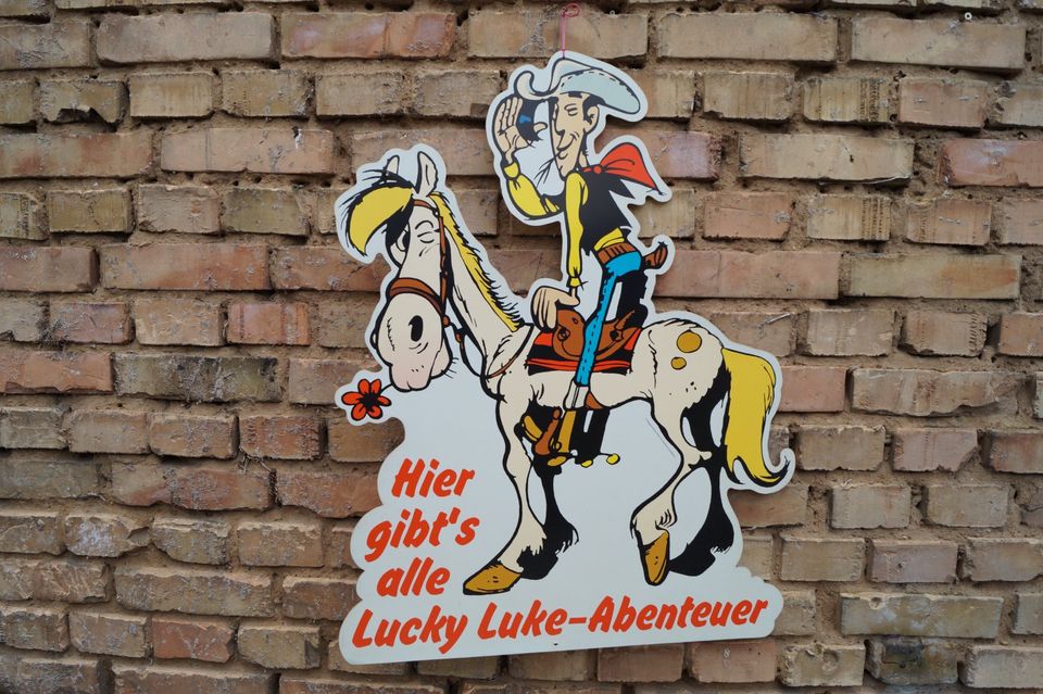 [9913] Lucky Luke Werbeschild 80er Magazin Verkaufsschild in Hockenheim