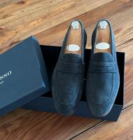 Loafer Leder Schuhe Herren Slipper Velours Suede Blau 44 - Neu - Altona - Hamburg Othmarschen Vorschau