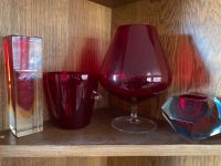 Set aus roter Deko (Vasen, großes Weinglas, Windlicht) Baden-Württemberg - Neresheim Vorschau