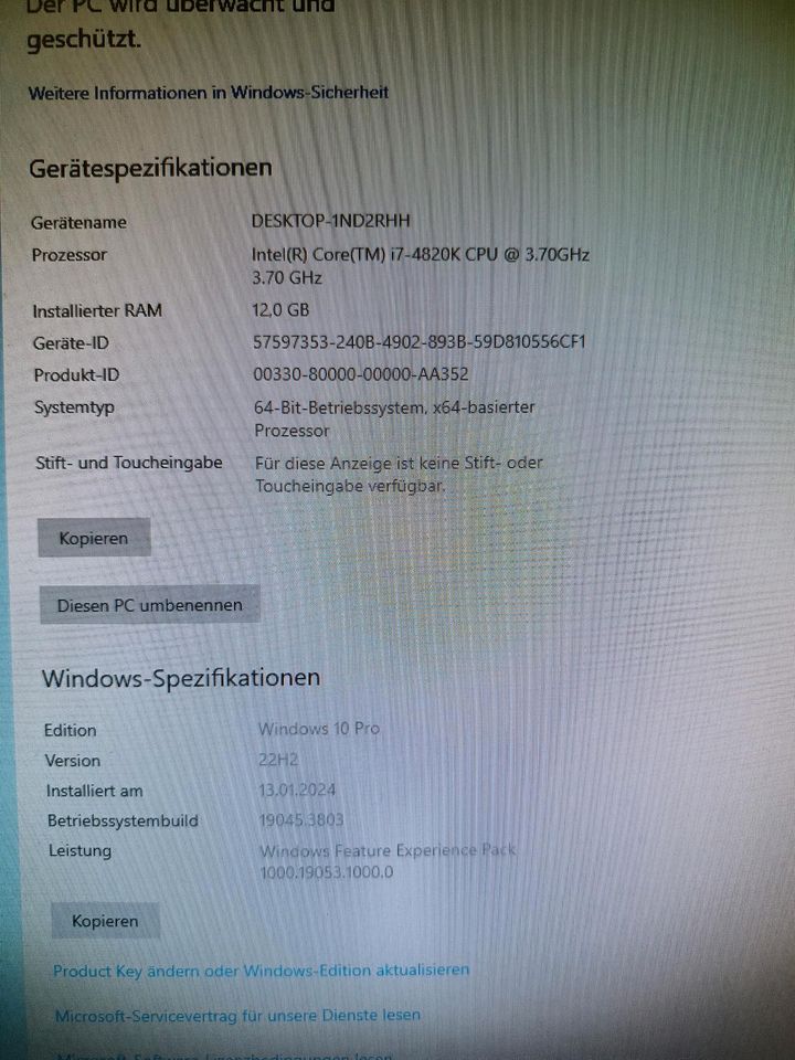 PC (i7 4820k, 12GB RAM, GTX 1050, 128 GB SSD) in Rostock