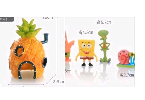 SpongeBob - Ananas und 6 kleine Figuren in Radeberg in Dresden