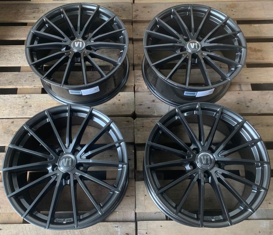 V1 Wheels V2 Felgen 18 Zoll Grau für Aiways U5 Audi A4 8D B5 8E 8H B6 B7 QB6 B8 8K B9 F4 A5 B8 8K A6 4B 4F 4G Avant F2 C8 A7 4G A8 4E 4H F8 Q2 GA Q3 Q5 8R FY TT 8J 8S MG EHS MG4 ZS EV MG5 ET35 5/112 in Rodgau