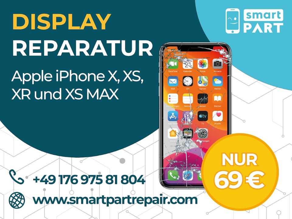 AKTION - Speziell für Apple iPhone X-Xs-XsMax-XR - Display Touchscreen Austausch Akku Wechsel Kombi Rabatt Angebot Sonderpreis 24 Monate Garantie in Stuttgart