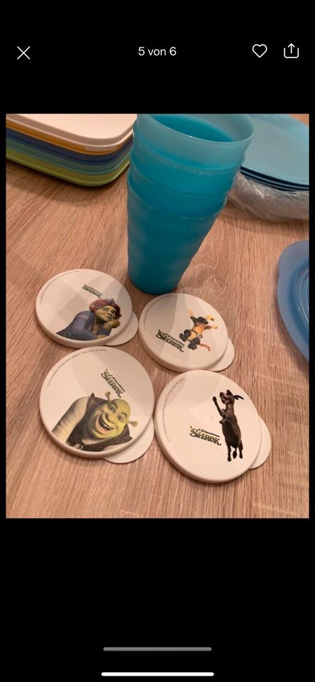 NEU Tupperware Picknick-Set und Becher Shrek, Klappsieb in Garching an der Alz