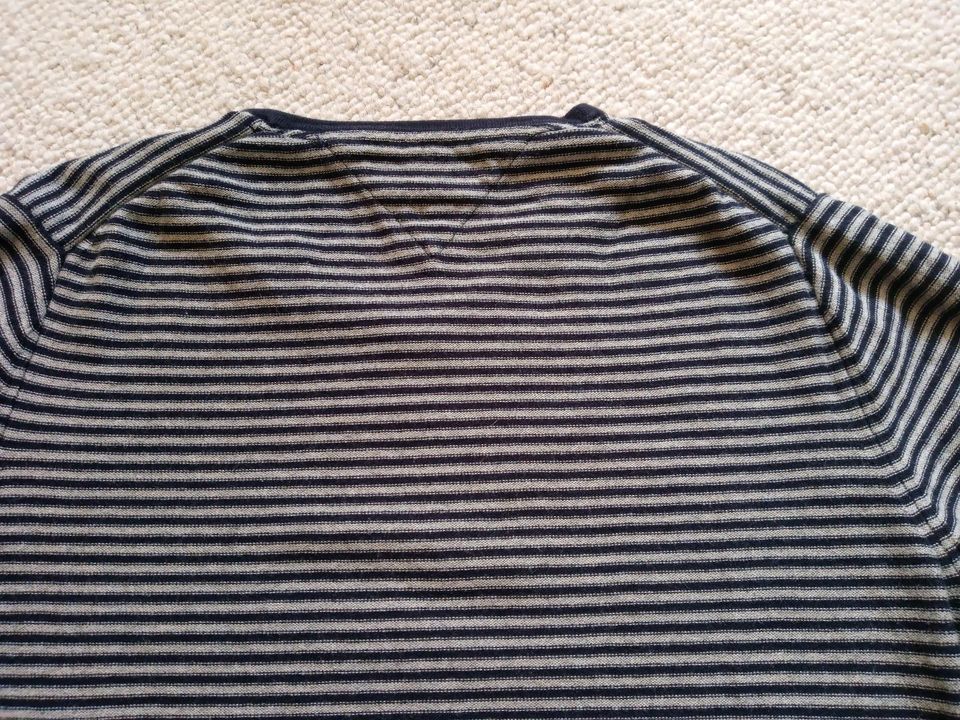 Tommy Hilfiger Pullover Marineblau Streifen Baumwolle 8%Kaschmir in Warmsen