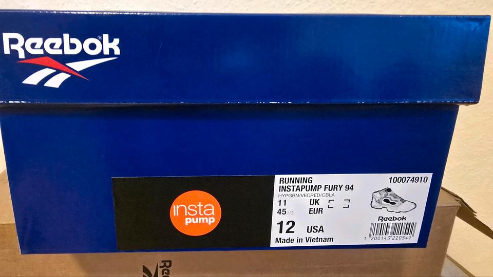 Reebok Instapump Fury 94 100074910 neu ungetragen 45,5 US12 in Magdeburg
