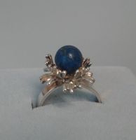 925 Silber Ring blaue Blüte / Blume Sachsen-Anhalt - Hohenmölsen Vorschau