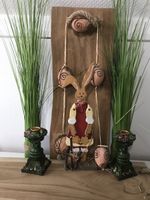 Hase Osterhase aus Holz Eier aus Terrakotta Kerzenhalter Nordrhein-Westfalen - Erftstadt Vorschau