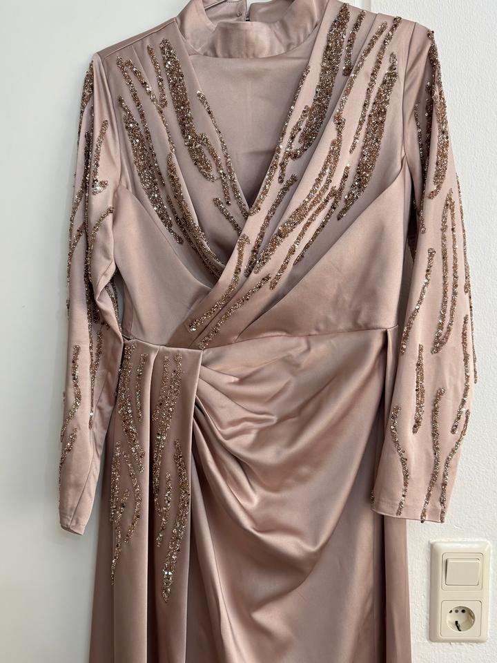 Abendkleid Seide Gr. 38/40 Beige Glitzer Verlobung Hochzeit in Bremen