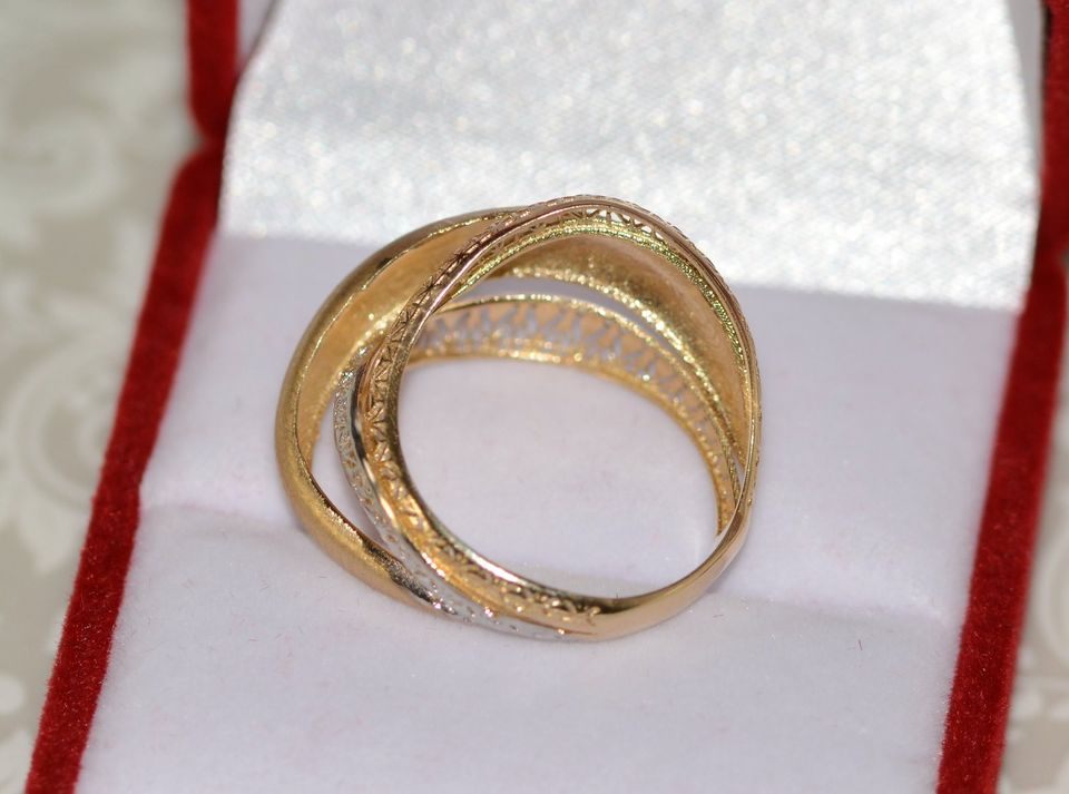 Neue Damenring Goldring Ring 585 / 14 Karat Gold Größe 19 / 59 in Rohrbach