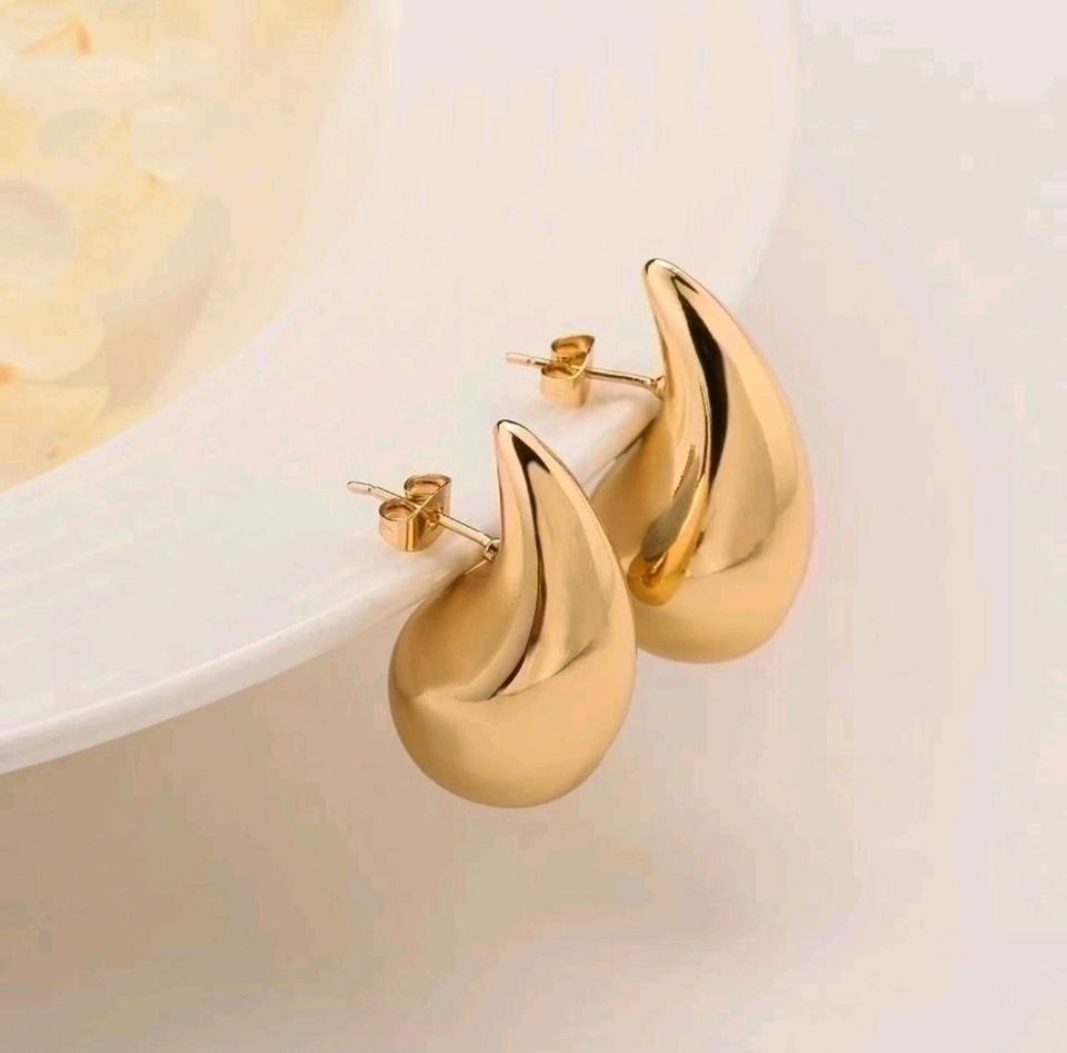 Damen Ohrringe Wassertropfen Gold & Silber aus Edelstahl vergolde in Duisburg