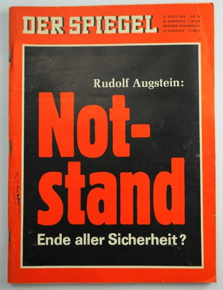 Der Spiegel  10.04.1966 Nr. 16  Rudolf Augstein: Notstand - Ende in Konstanz