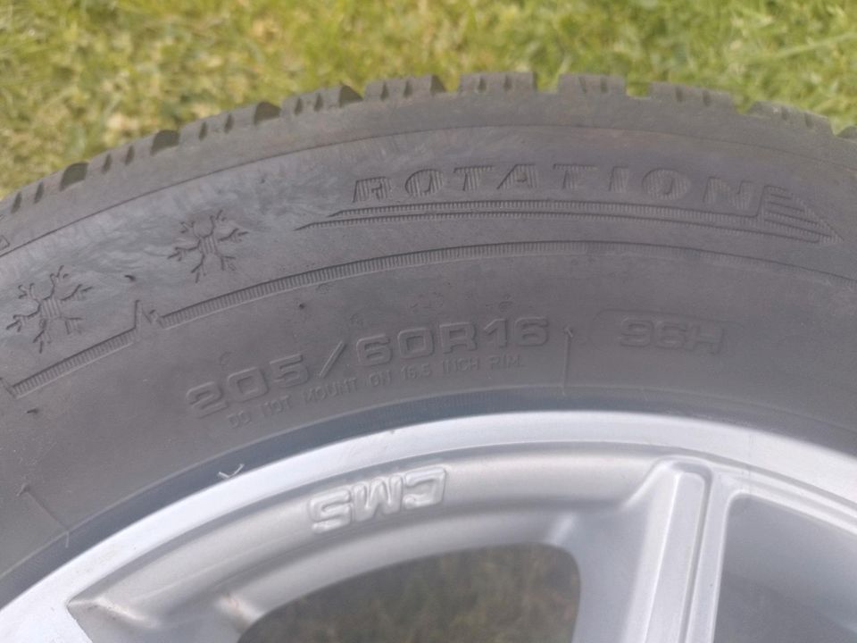 4 x Dunlop M+S Alufelge CMS 205/60R16 in Siegbach